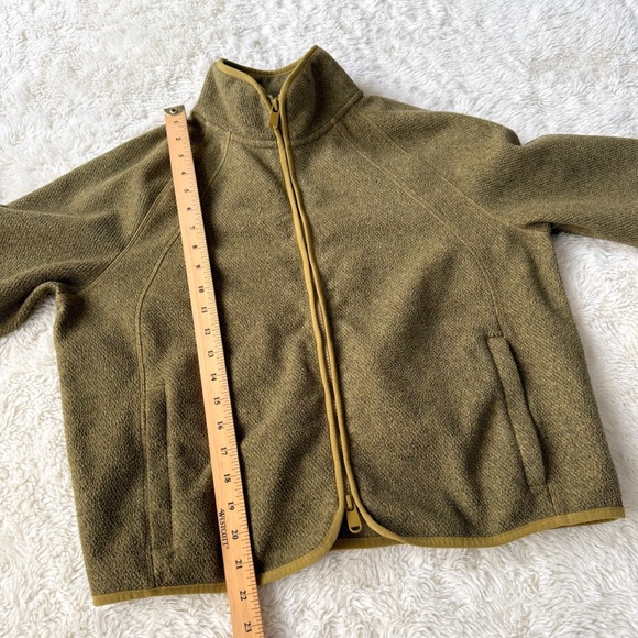 Athleta Woman Green Fleece Zip-Up Sweater Jacket MEDIUM Outdoor Gorpcore Granola - Picture 6 of 8